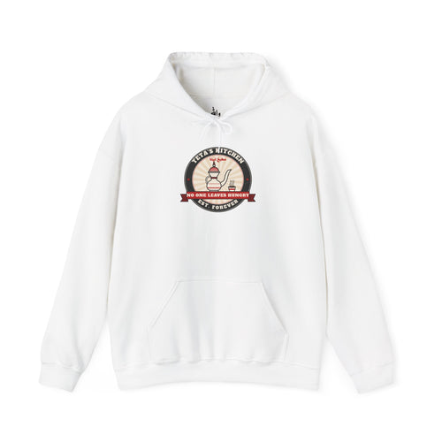 Teta's Kitchen hoodie with vintage Arabic coffee pot badge
