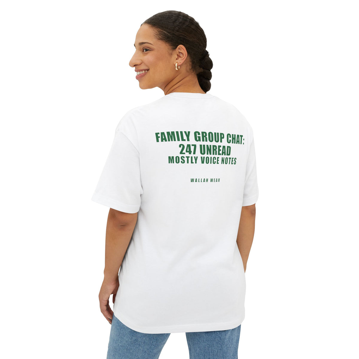 Family Group Chat: 247 Unread Funny Arab Oversized Tee | Wallah Wear