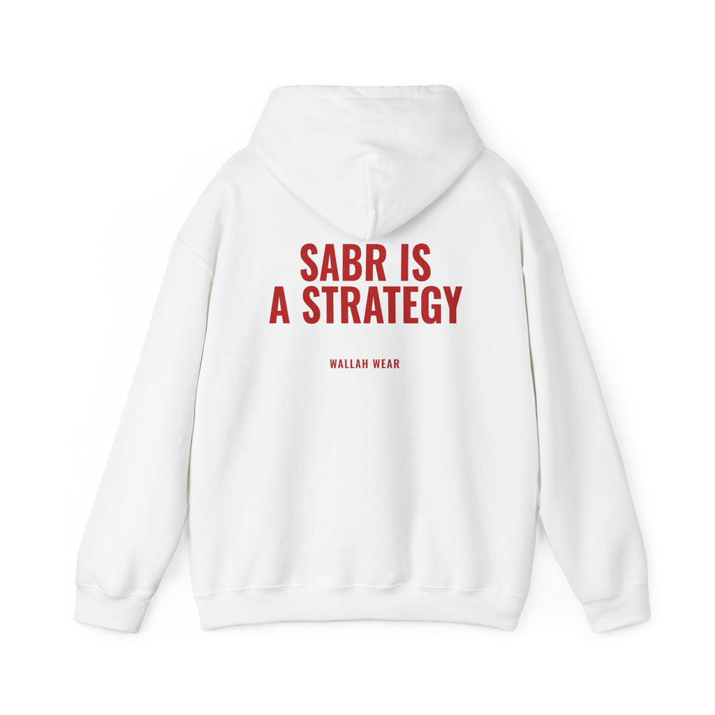 Sabr Is a Strategy hoodie back print in red