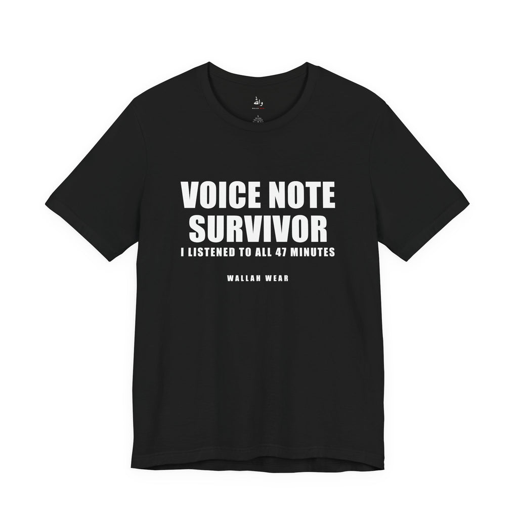 Voice Note Survivor Funny Arab Family Tee | Wallah Wear