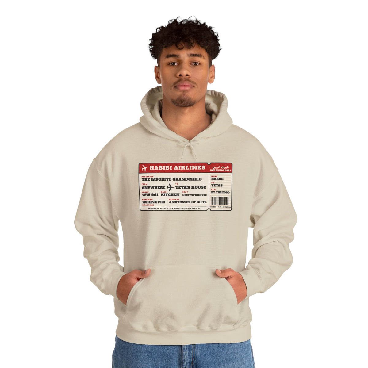 "Habibi Airlines" Boarding Pass Hoodie