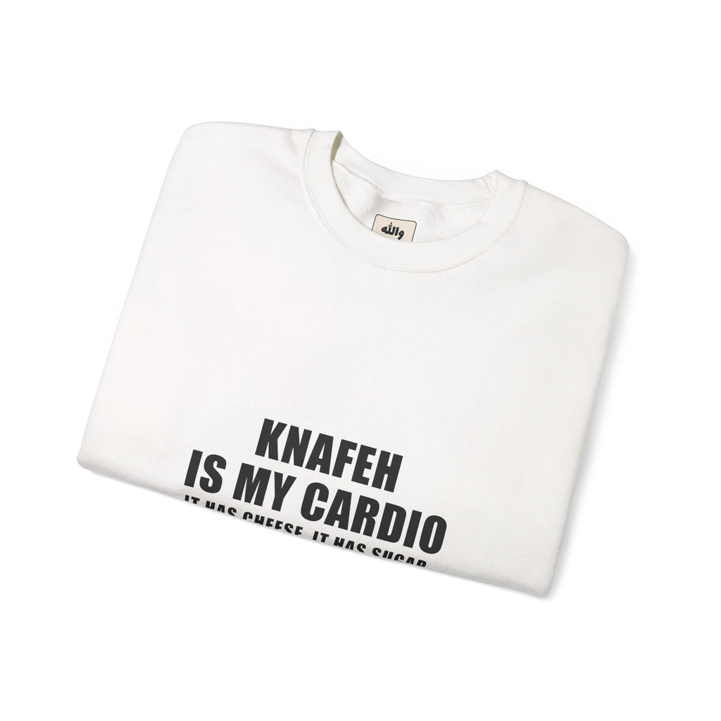 Knafeh Is My Cardio Funny Arab Food Crewneck | Wallah Wear