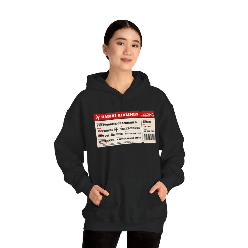 "Habibi Airlines" Boarding Pass Hoodie