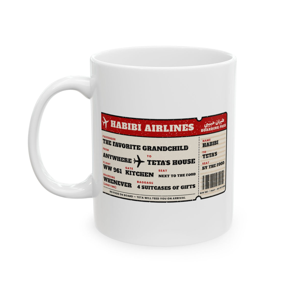 "Habibi Airlines" Boarding Pass Mug