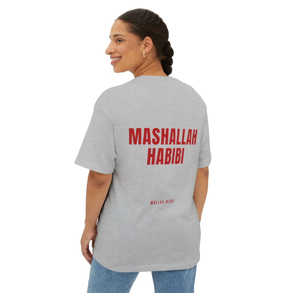Mashallah, Habibi oversized tee with red back print and chest logo