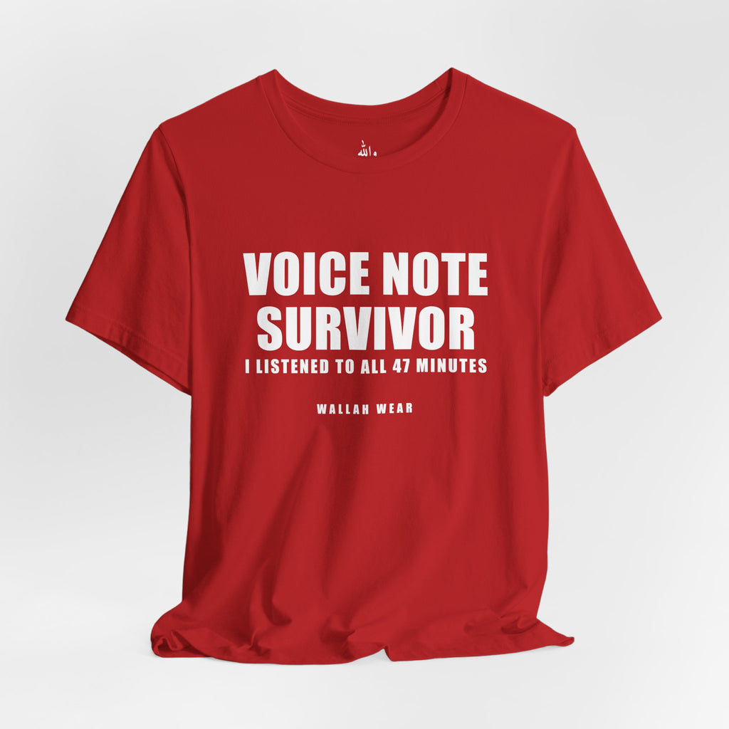 Voice Note Survivor Funny Arab Family Tee | Wallah Wear