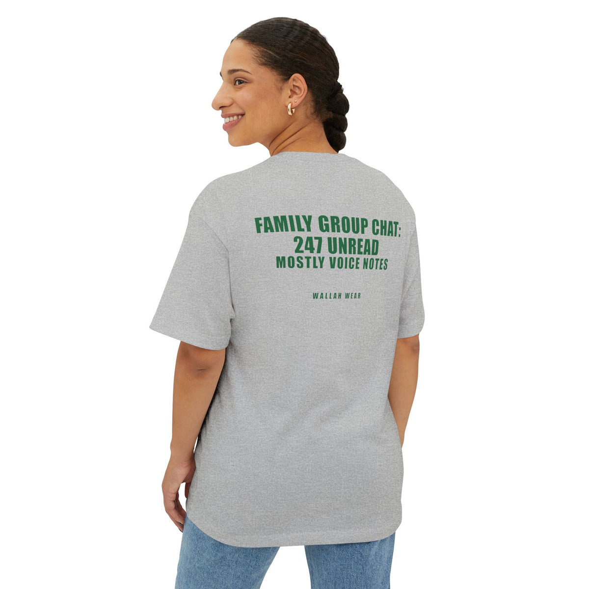 Family Group Chat: 247 Unread Funny Arab Oversized Tee | Wallah Wear