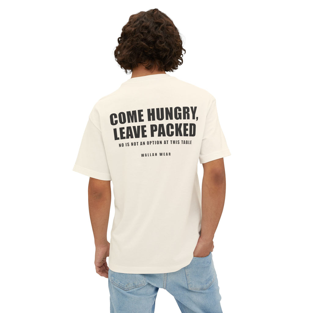 Come Hungry, Leave Packed Funny Arab Oversized Tee | Wallah Wear