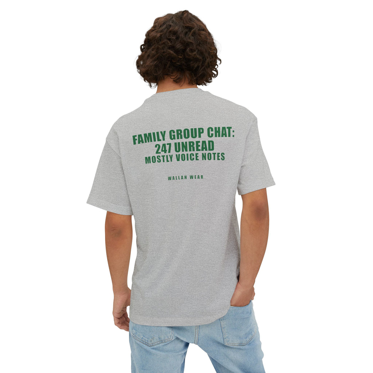 Family Group Chat: 247 Unread Funny Arab Oversized Tee | Wallah Wear
