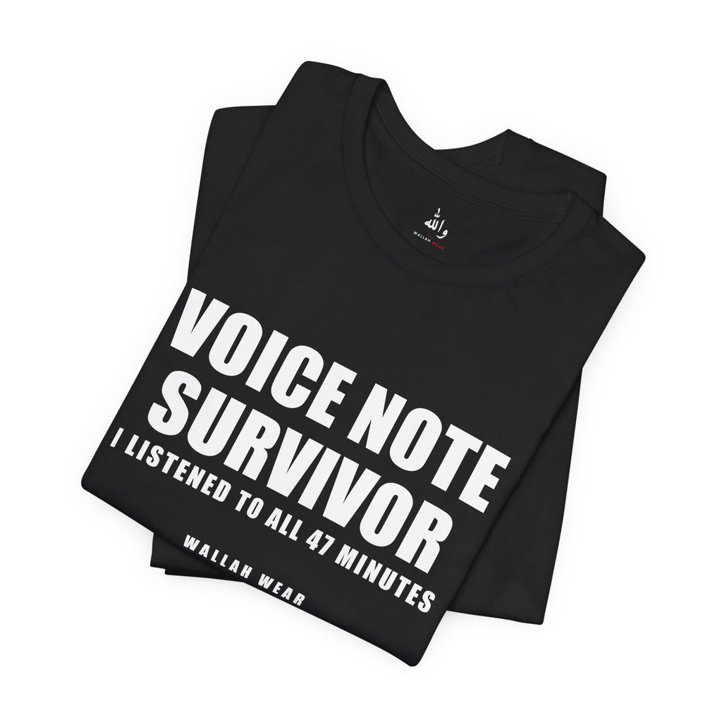Voice Note Survivor Funny Arab Family Tee | Wallah Wear