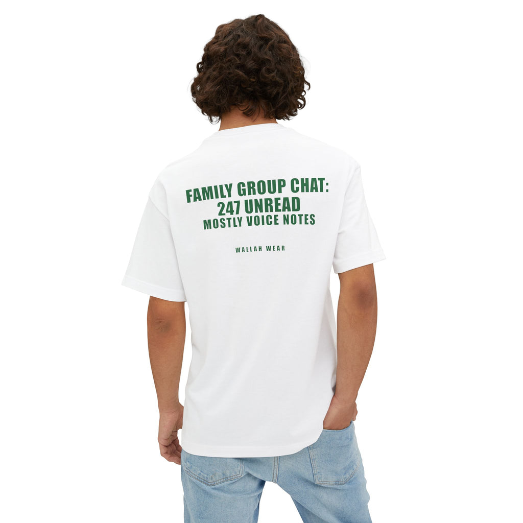 Family Group Chat: 247 Unread Funny Arab Oversized Tee | Wallah Wear