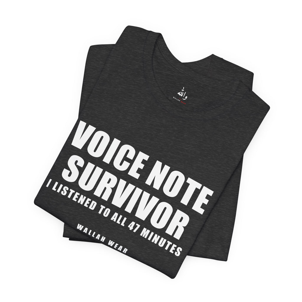 Voice Note Survivor Funny Arab Family Tee | Wallah Wear
