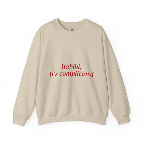Back view of the Habibi, It's Complicated crewneck sweatshirt