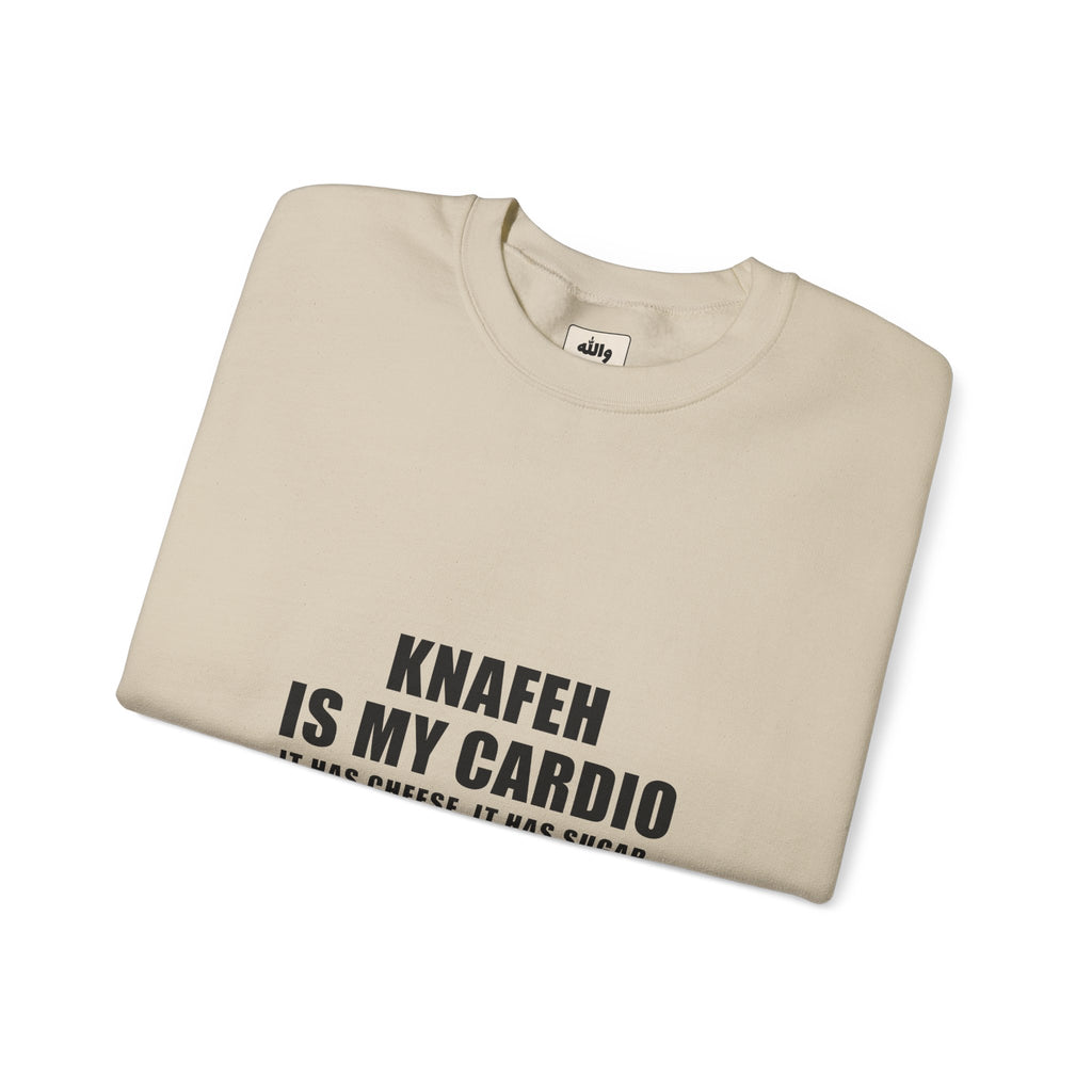 Knafeh Is My Cardio Funny Arab Food Crewneck | Wallah Wear