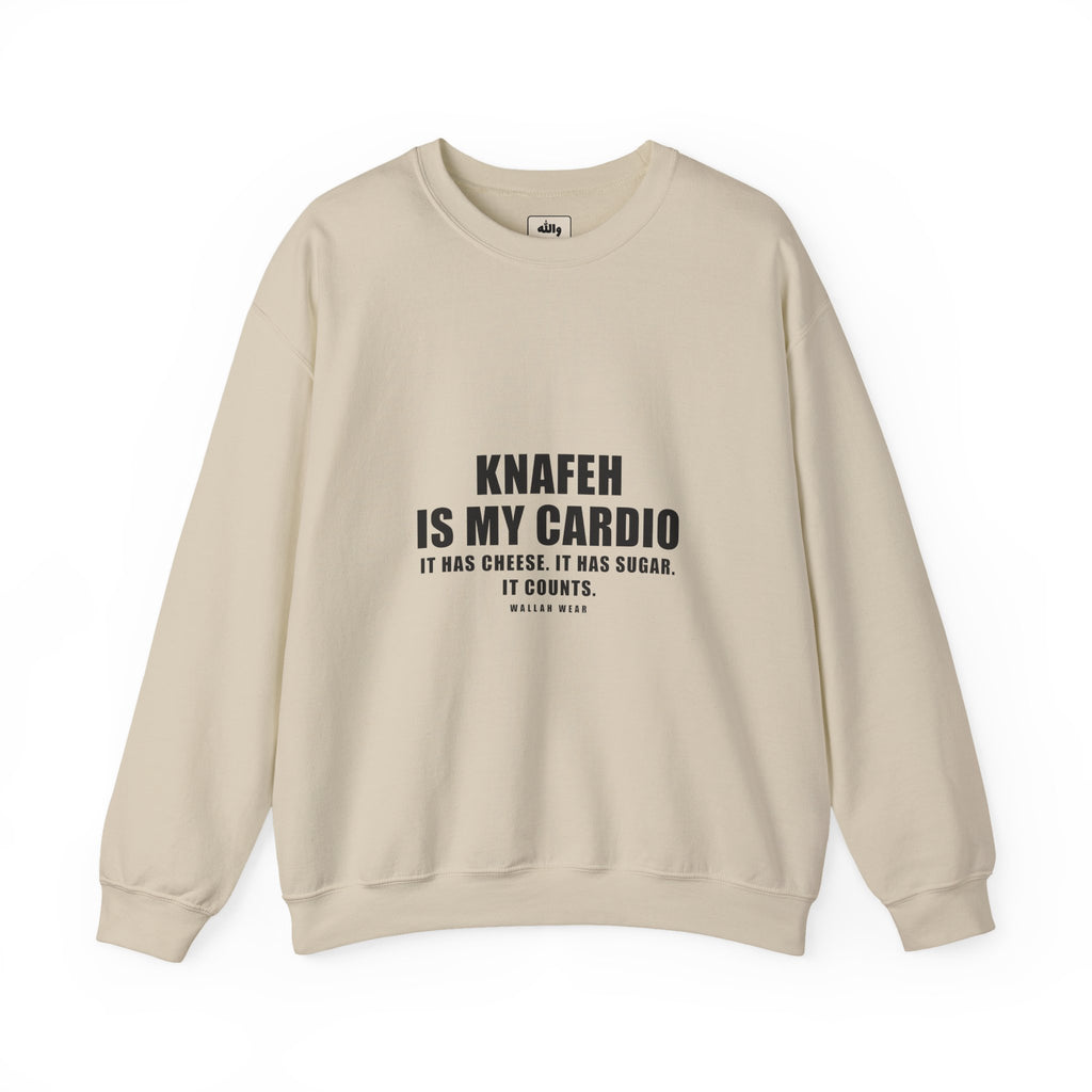 Knafeh Is My Cardio Funny Arab Food Crewneck | Wallah Wear