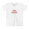 White Little Habibti kids tee with red script