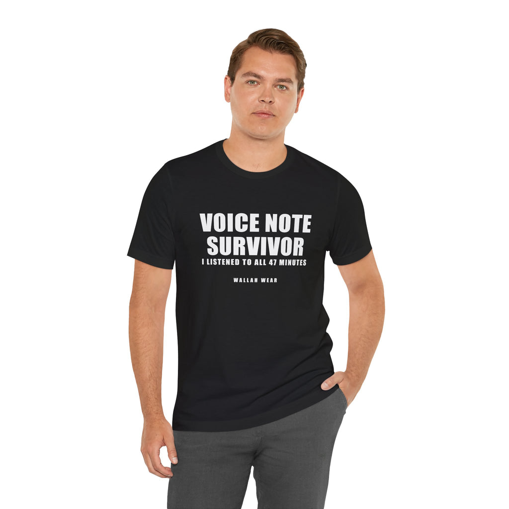 Voice Note Survivor Funny Arab Family Tee | Wallah Wear