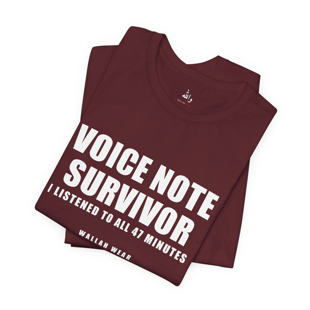 Voice Note Survivor Funny Arab Family Tee | Wallah Wear