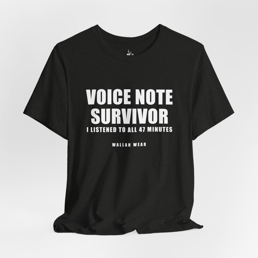 Voice Note Survivor Funny Arab Family Tee | Wallah Wear