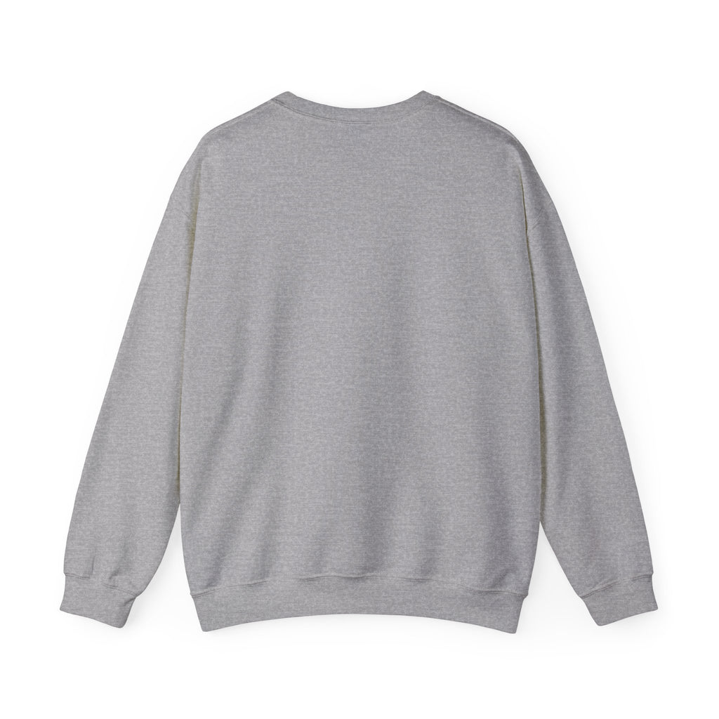Back of a person wearing the Habibi, It's Complicated crewneck sweatshirt