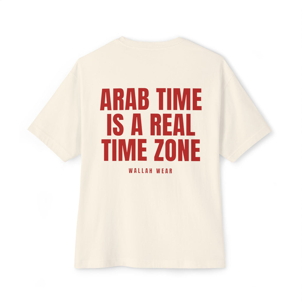 "Arab Time Is A Real Time Zone" Oversized Tee