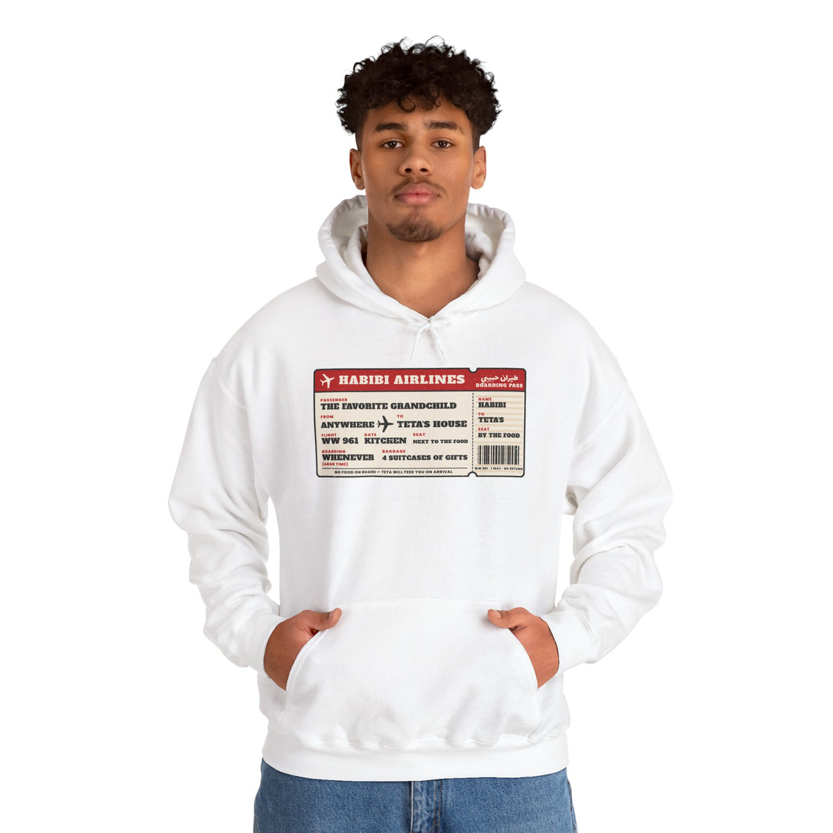 "Habibi Airlines" Boarding Pass Hoodie