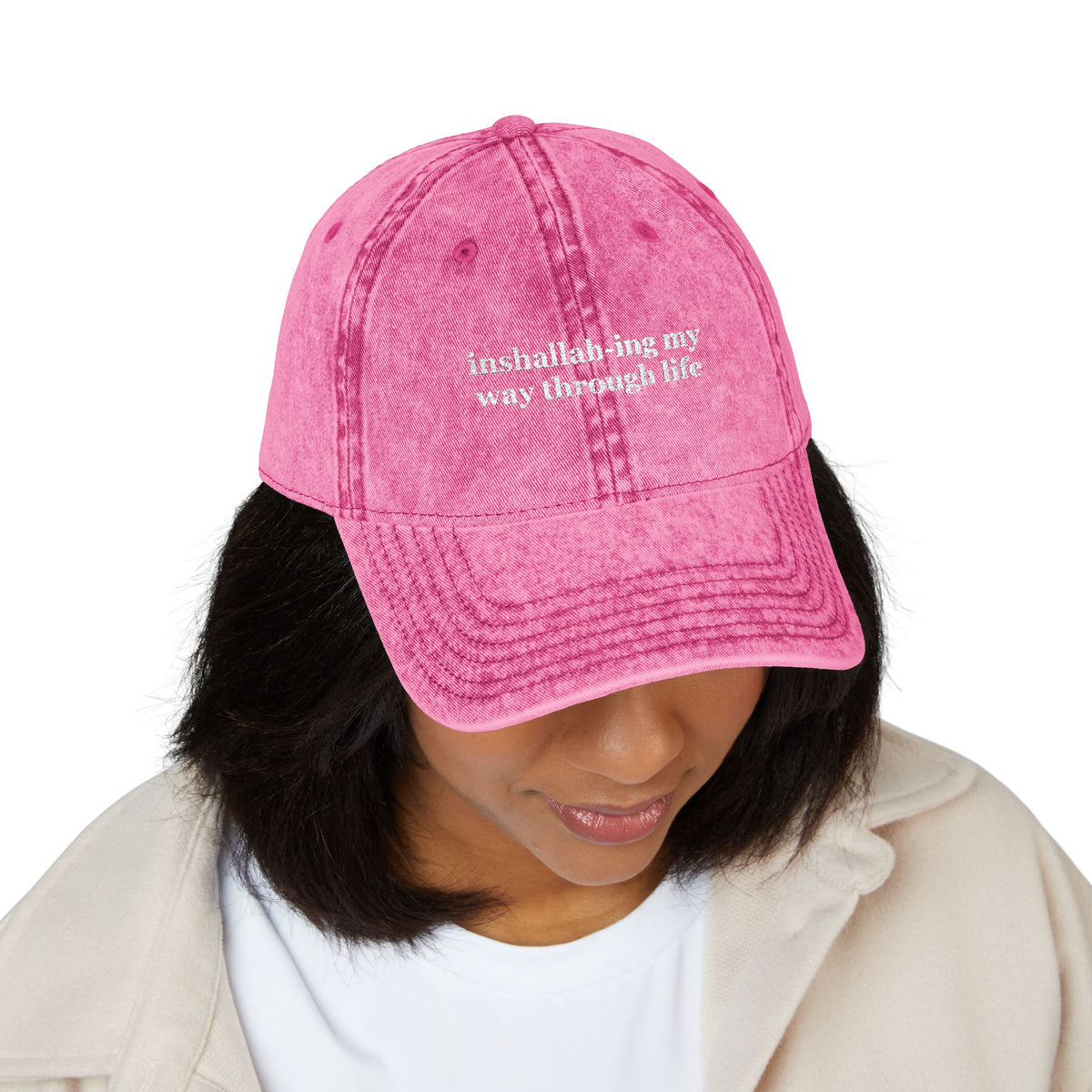 Inshallah-ing My Way Through Life Embroidered Vintage Dad Hat