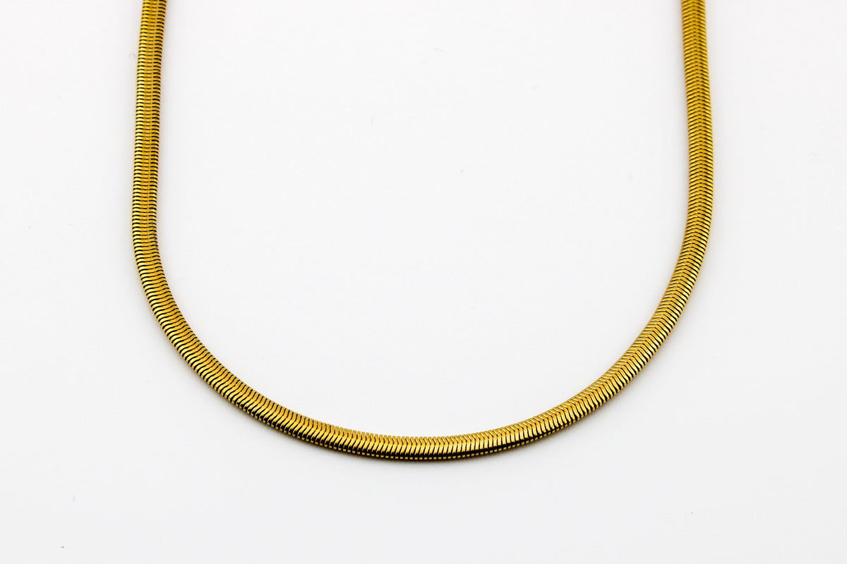 Rounded Gold Herringbone Chain