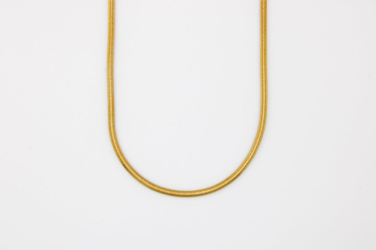 Rounded Gold Herringbone Chain