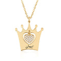 Arabic Crown Necklace With Heart And Name