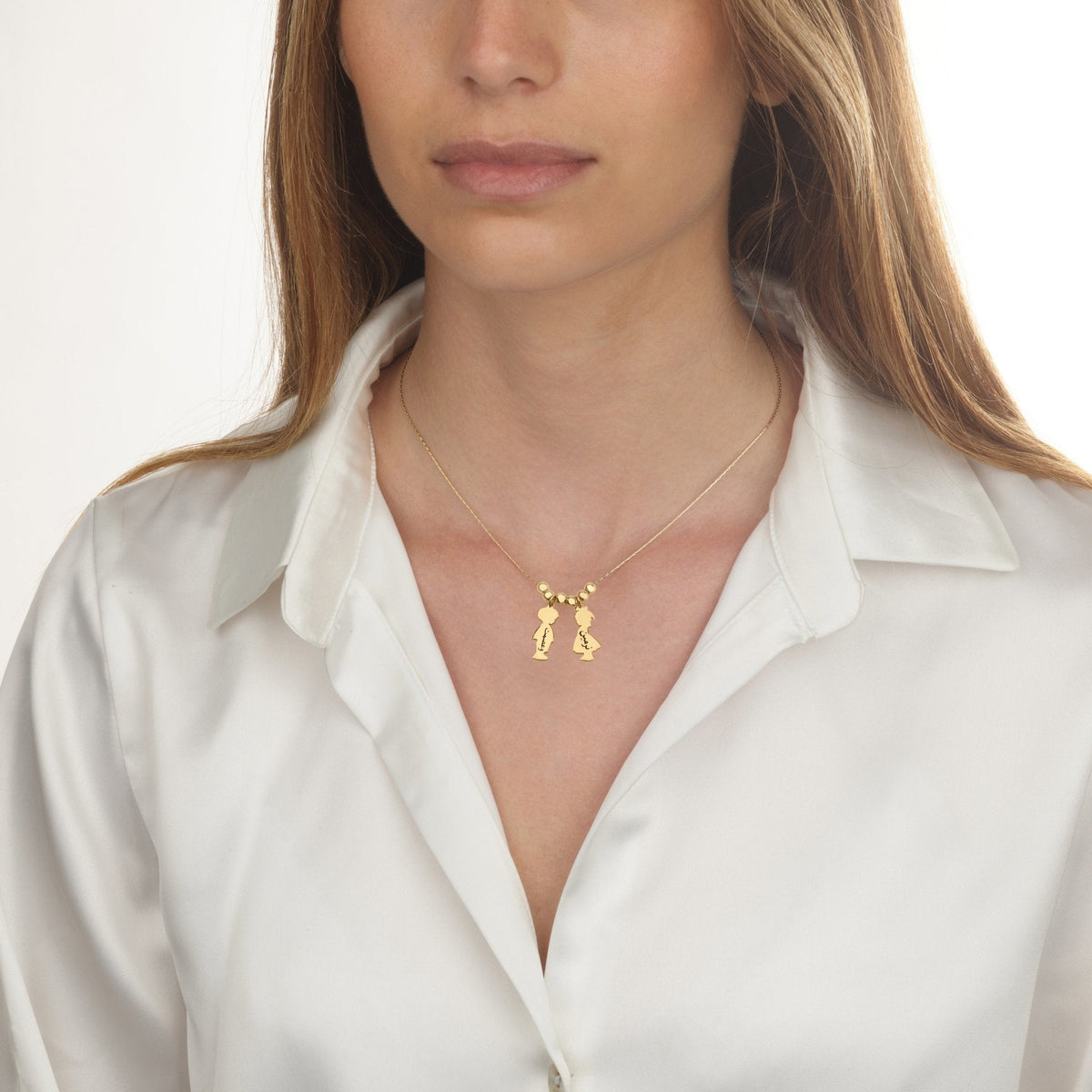 Children Charms Necklace with Arabic Name Engraved