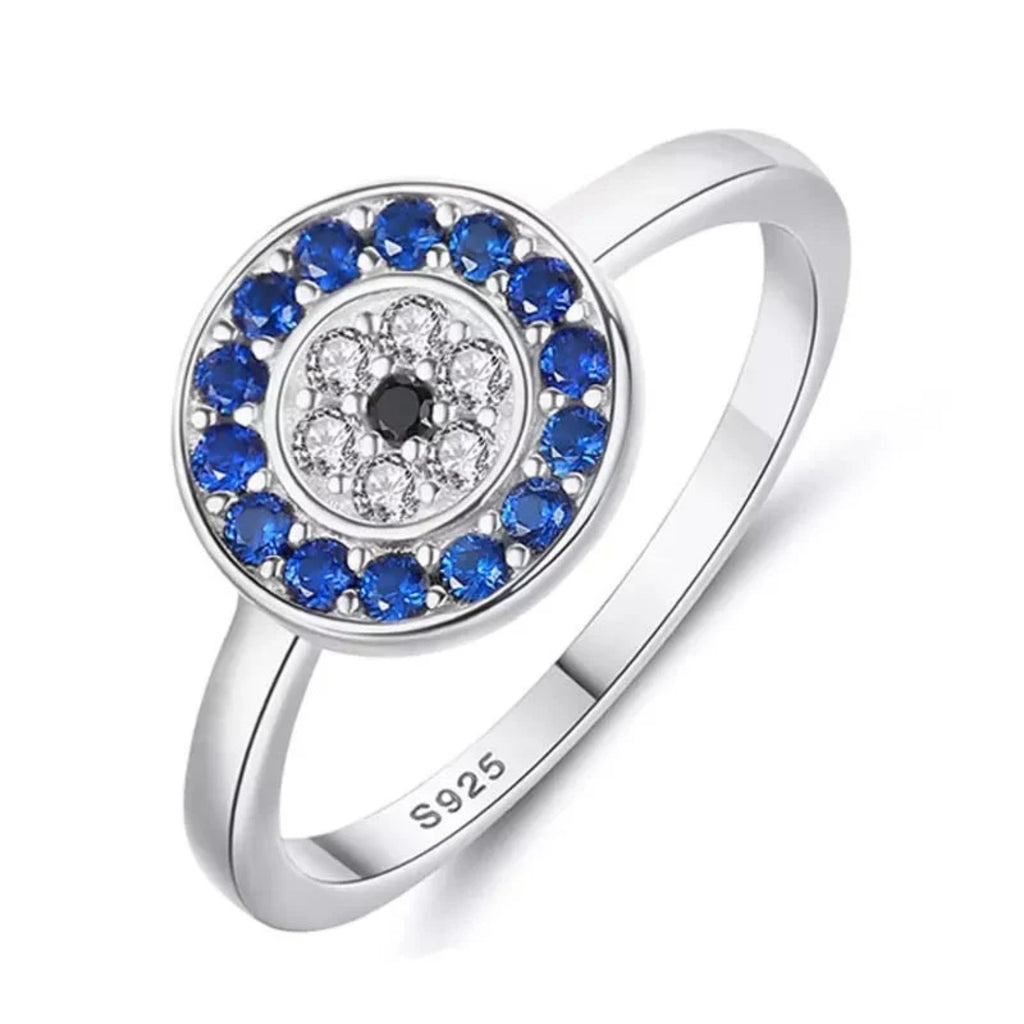 Sterling silver evil eye ring, Mena Jewelry