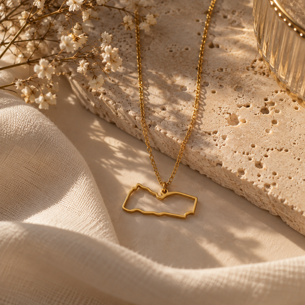 Yemen Map Necklace | Outline